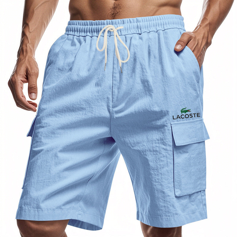 【LACOSTE】2025 New Men's Cotton and Linen Work Shorts