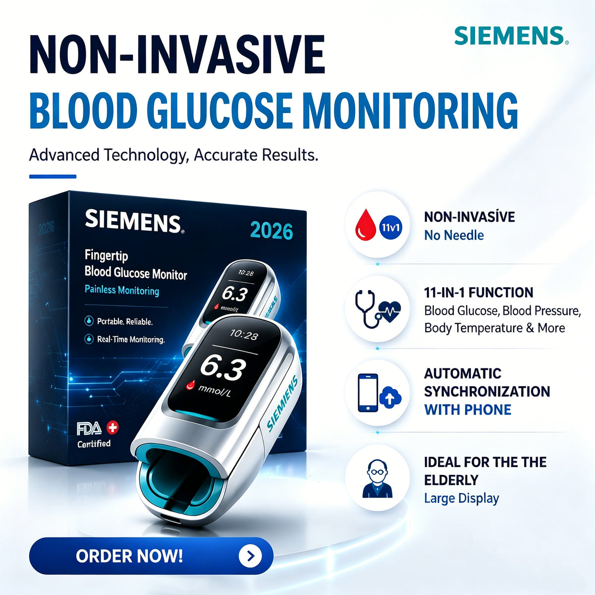 Siemens™ new non-invasive smart blood glucose meter