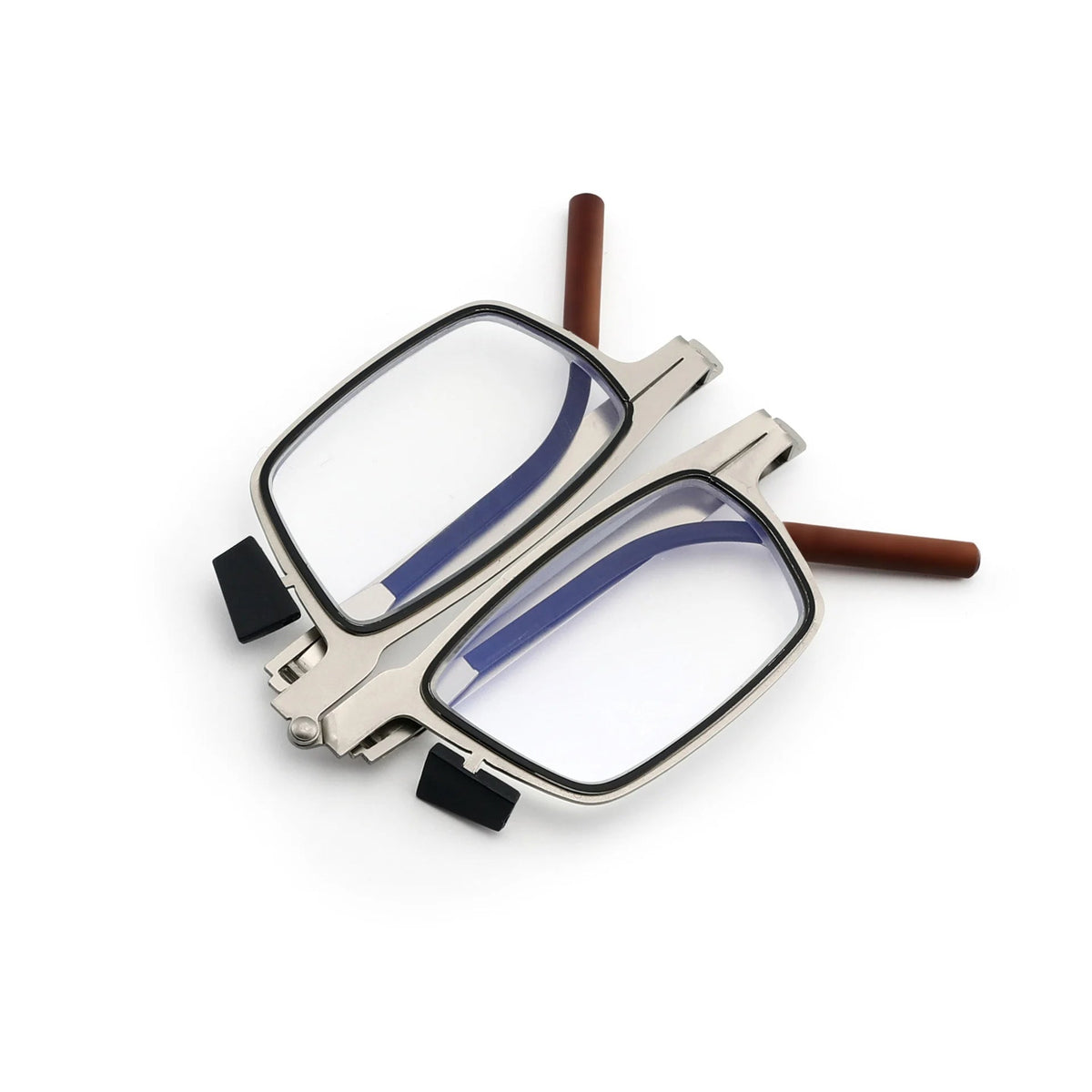 Reading glasses attached to the back of the phone