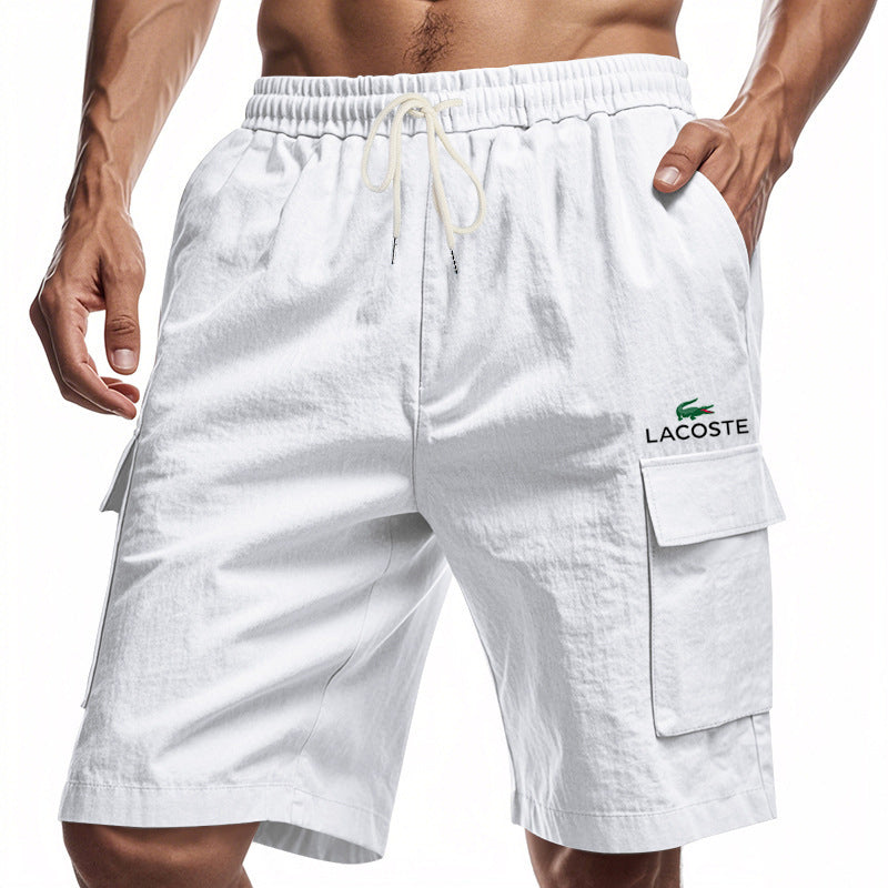 【LACOSTE】2025 New Men's Cotton and Linen Work Shorts