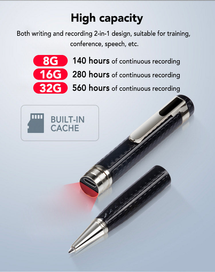 Smart Recording Pen for Lectures Meetings Classes, Audio Recording Device Audio Recorder Portable USB MP3 Playback