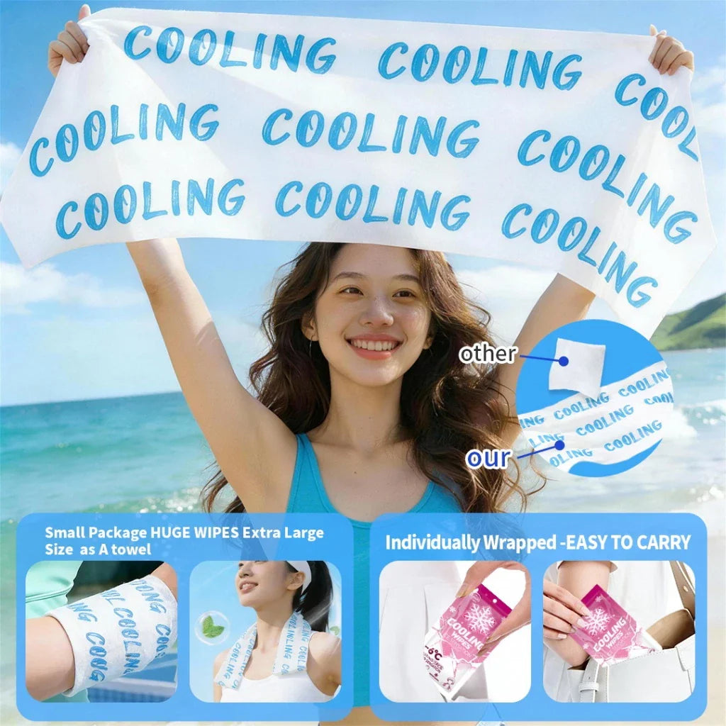 LunaVi Care Ice Cooling Wipes for Instant Heat Relief