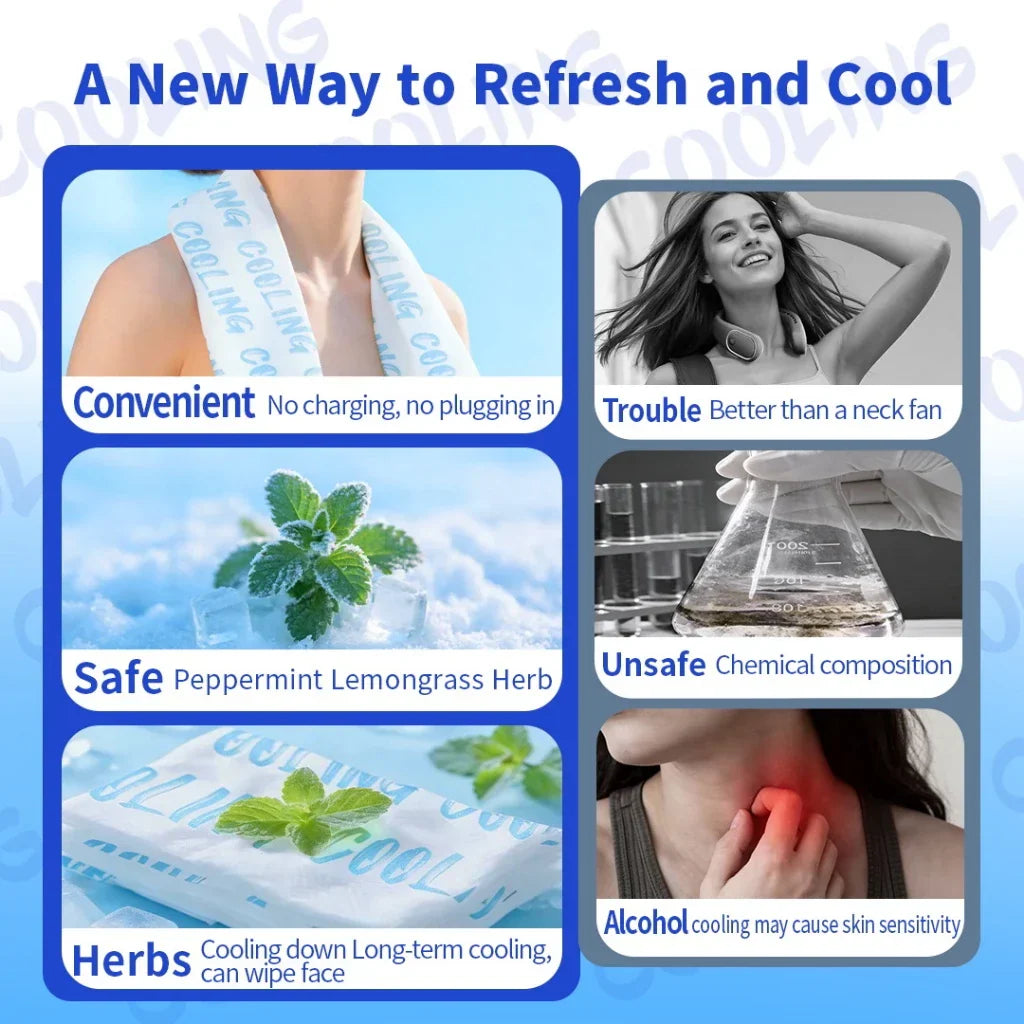 LunaVi Care Ice Cooling Wipes for Instant Heat Relief