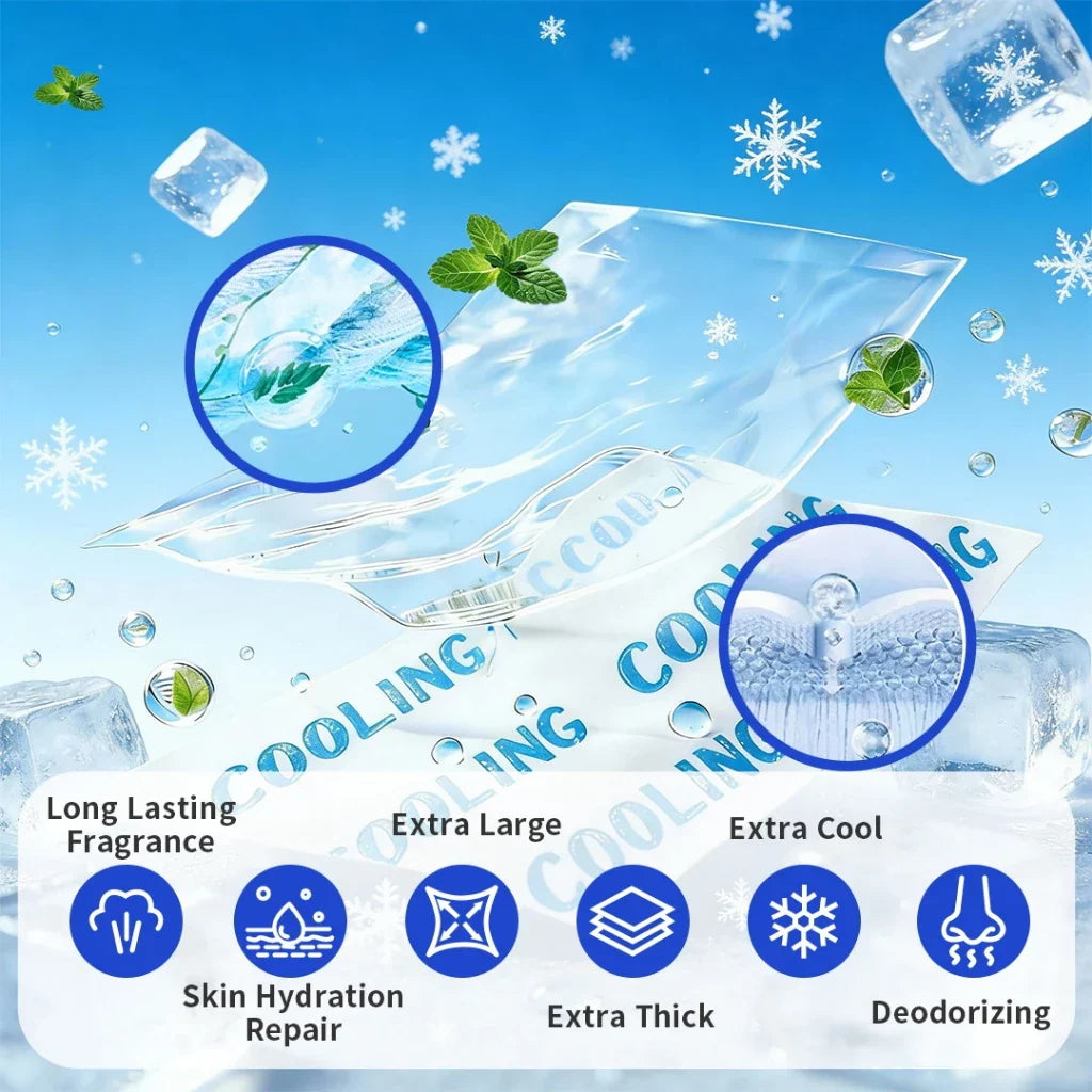 LunaVi Care Ice Cooling Wipes for Instant Heat Relief