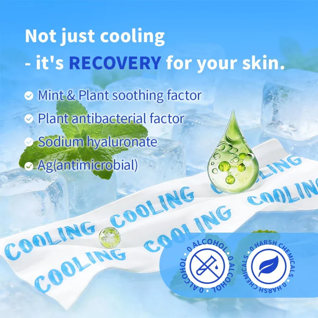 LunaVi Care Ice Cooling Wipes for Instant Heat Relief