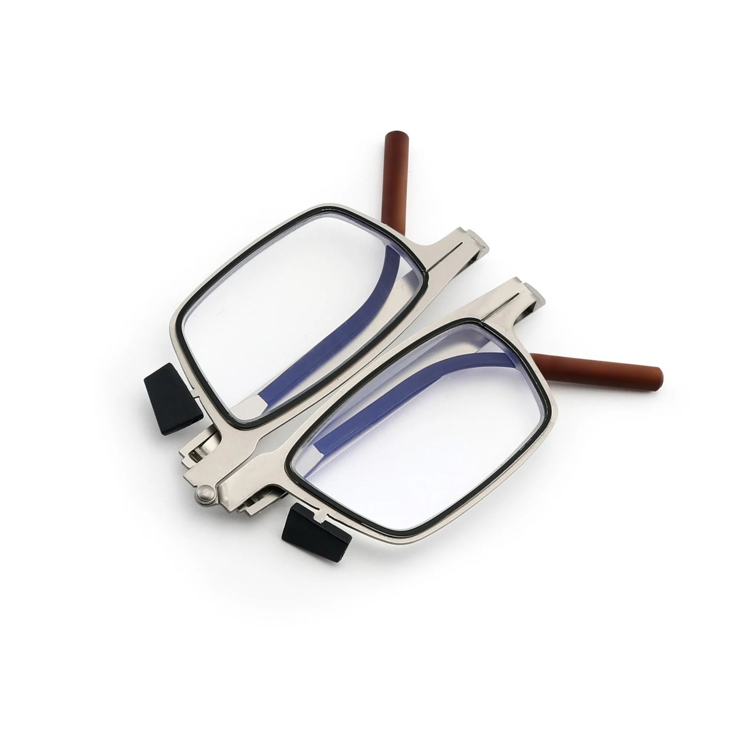 Reading glasses attached to the back of the phone