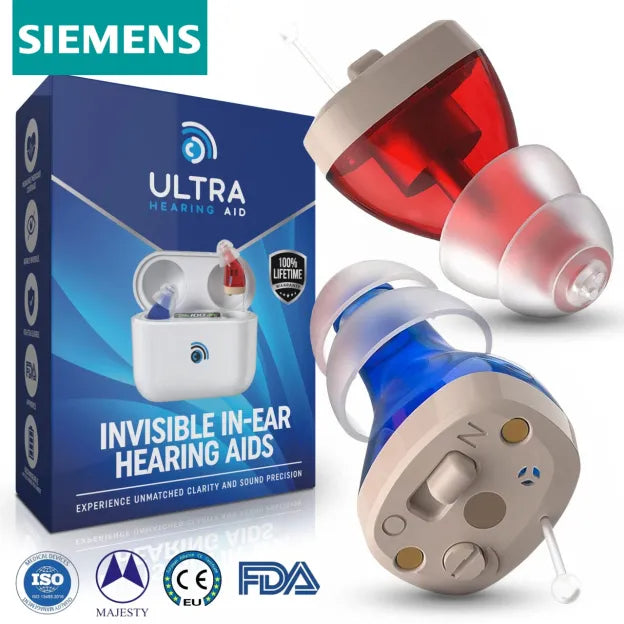 Siemens Ultra Over-the-counter Hearing Aid – Invisible, Rechargeable CIC, FDA Approved