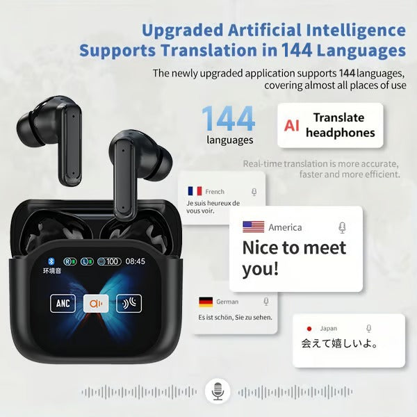 🎁🔥Wireless Bluetooth Translation Earphone With LED display screen(Fit iOS &amp; Android)